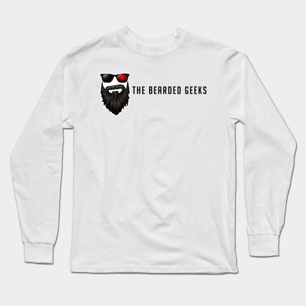 The Bearded Geeks Dual Logo Long Sleeve T-Shirt by thebeardedgeeks